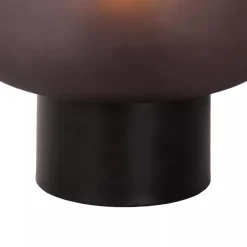 Chique tafellamp zwart met mat zwart glas><noscript><img width=