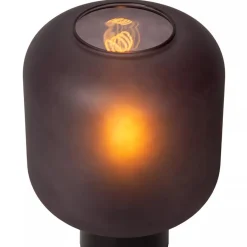 Chique tafellamp zwart met mat zwart glas><noscript><img width=