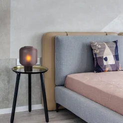 Chique tafellamp zwart met mat zwart glas><noscript><img width=