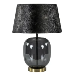 Chique tafellamp zwart/goud met kap>Straluma