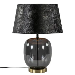 Chique tafellamp zwart/goud met kap>Straluma