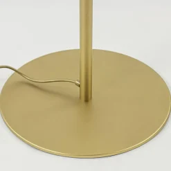 Chique vloerlamp mat goud met mat witte glazen kap><noscript><img width=