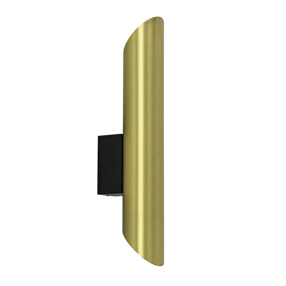 Chique wandlamp solid brass met zwart up+down>Straluma New
