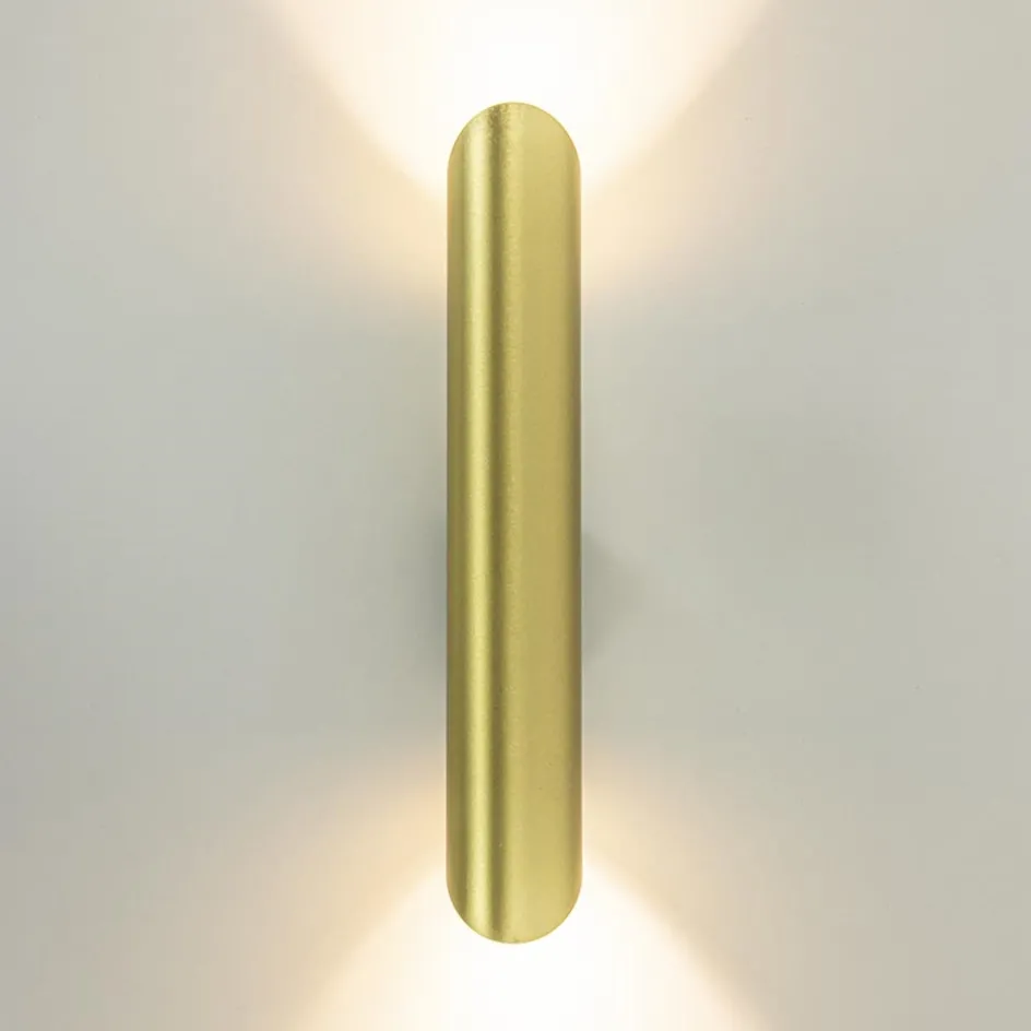 Chique wandlamp solid brass met zwart up+down>Straluma New