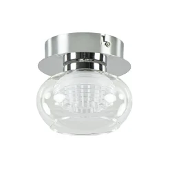 Chromen plafondlamp met helder glas incl. LED>Straluma Best