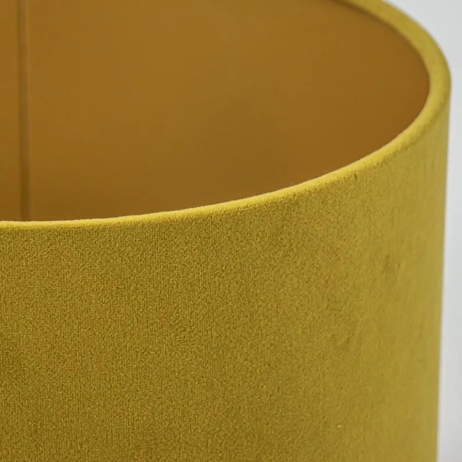 Cilinder kap fluweel oker geel met goud 25 cm>Straluma Clearance