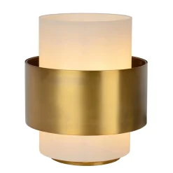 Cilinder tafellamp mat goud mat opaal glas>Straluma Sale