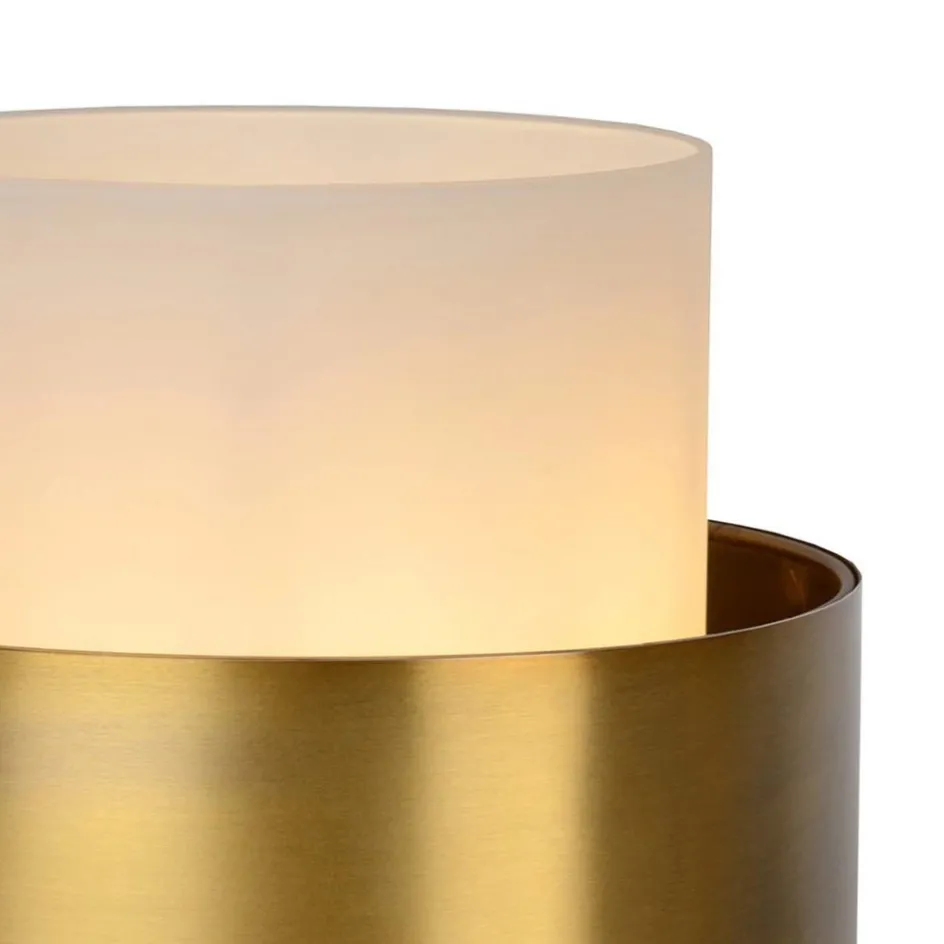 Cilinder tafellamp mat goud mat opaal glas>Straluma Sale