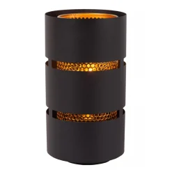 Cilinder tafellamp zwart metaal met goud>Straluma Sale