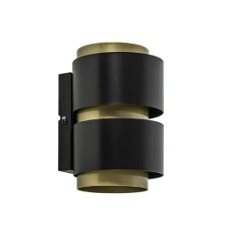 Cilinder wandlamp G9 mat zwart met goud>Straluma