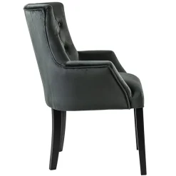 Comfortabele armstoel donker grijs met zwarte poot><noscript><img width=