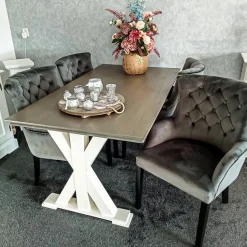 Comfortabele armstoel donker grijs met zwarte poot><noscript><img width=