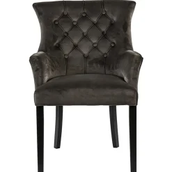 Comfortabele armstoel donker taupe met zwarte poot>Straluma New