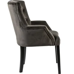 Comfortabele armstoel donker taupe met zwarte poot><noscript><img width=