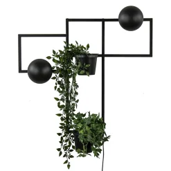 Decoratieve wandlamp zwart met 2 plantenpotten>Straluma Online