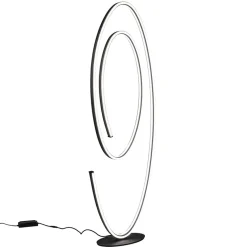 Design LED vloerlamp ovaal mat zwart dimbaar>Straluma Sale