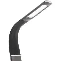 Design tafellamp zwart met klok en dimbaar LED><noscript><img width=