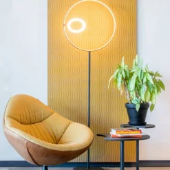 Design vloerlamp zwart met dubbele LED ring><noscript><img width=