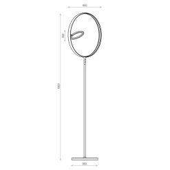 Design vloerlamp zwart met dubbele LED ring><noscript><img width=