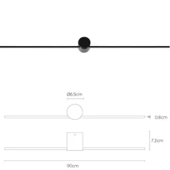 Design wandlamp badkamer LED zwart 90 cm><noscript><img width=