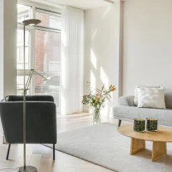 Dimbare LED uplighter met leeslamp donker brons><noscript><img width=