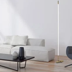 Dimbare LED vloerlamp met verstelbare kap goud><noscript><img width=