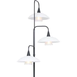 Dimbare LED vloerlamp zwart met witte schotels><noscript><img width=