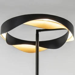 Dimbare LED vloerlamp zwart met goud><noscript><img width=