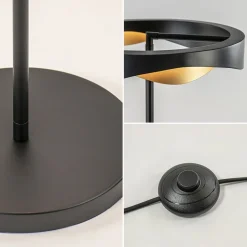 Dimbare LED vloerlamp zwart met goud><noscript><img width=