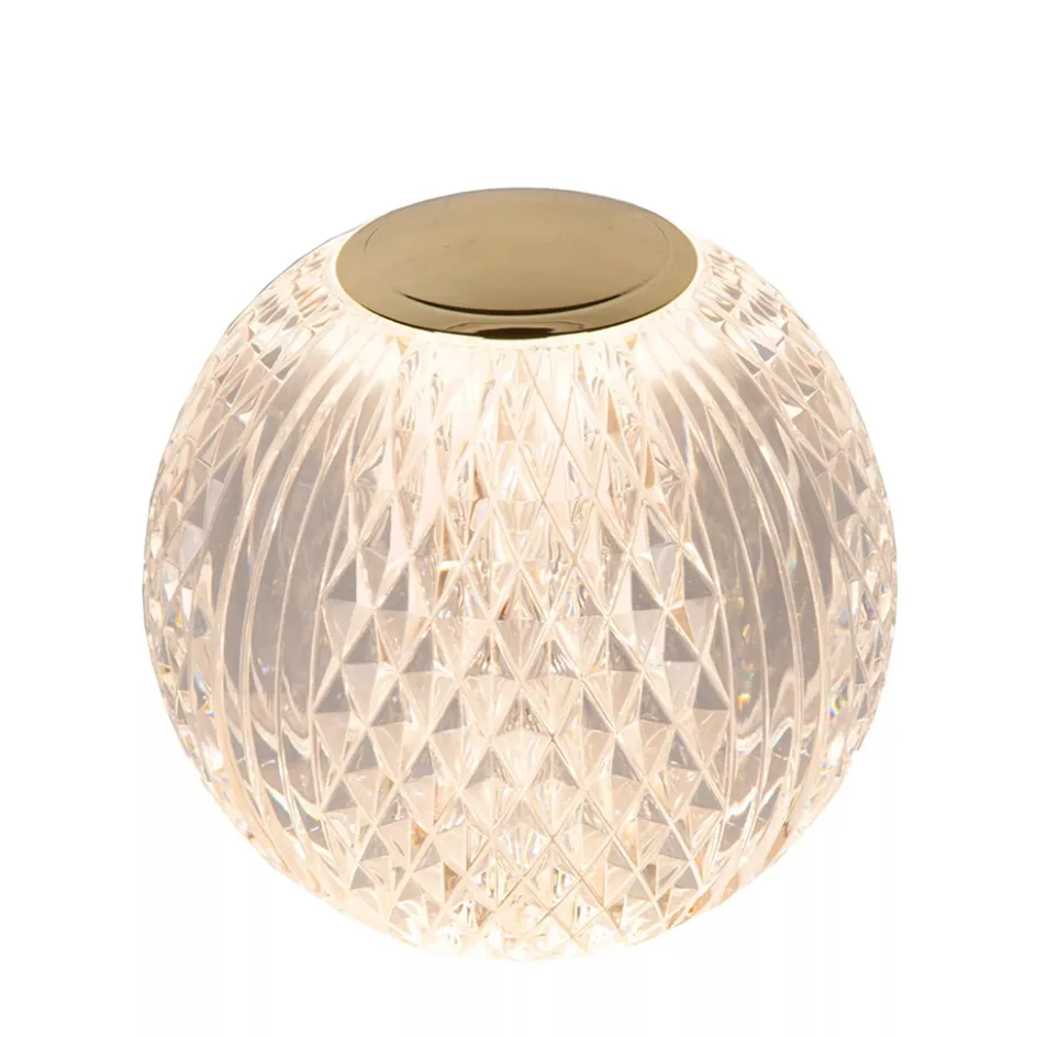 Dimbare tafellamp transparant/goud oplaadbaar>Straluma Online