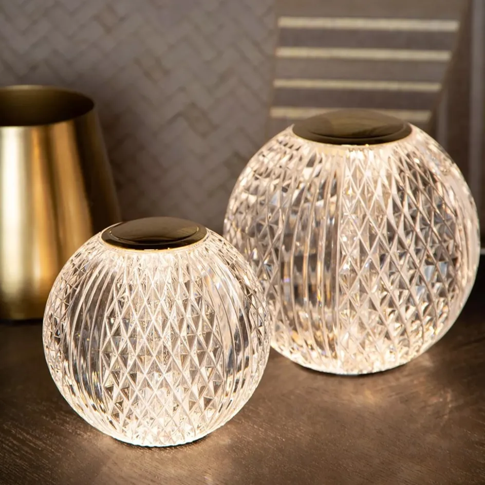 Dimbare tafellamp transparant/goud oplaadbaar>Straluma Online