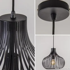 Draadhanglamp medium zwart 38cm><noscript><img width=