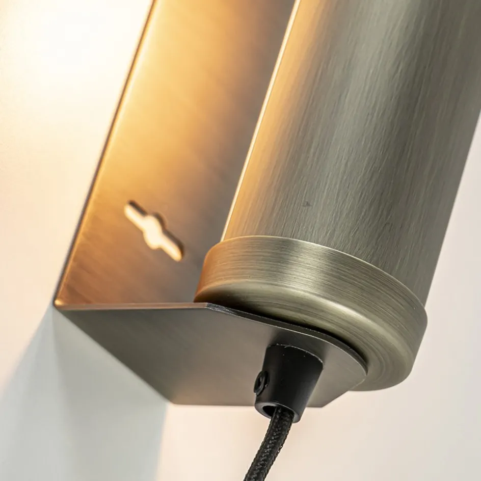 E14 wandlamp mat antiek brass met snoer>Straluma Online