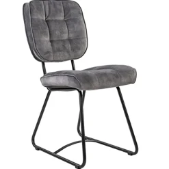 Eetkamerstoel velours grijs met zwart>Straluma