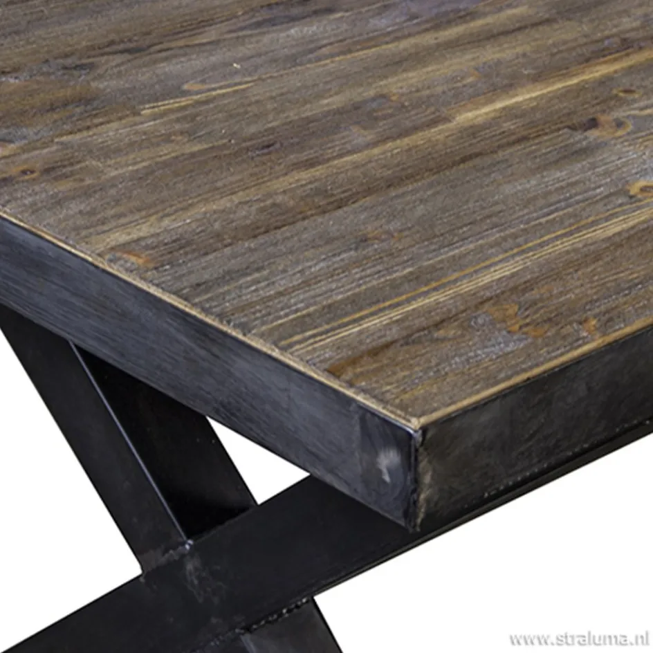 Eettafel Light & Living zink/hout>Straluma Discount