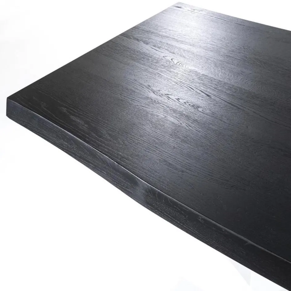 Eiken boomstam tafel met spinpoot zwart 240x100 cm>Straluma Outlet