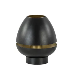 Elegante tafellamp mat zwart met goud accent>Straluma Outlet