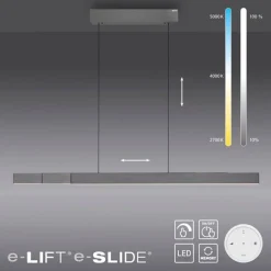 Elektrisch verstelbare LED hanglamp grijs dimbaar>Straluma