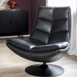 Fauteuil Sven leder - zwart><noscript><img width=