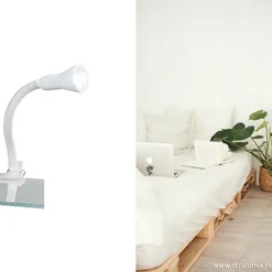 Functionele klemlamp wit verstelbaar><noscript><img width=
