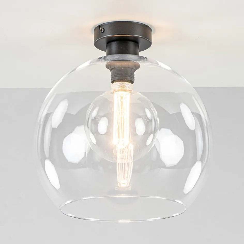 Globe plafondlamp helder glas 30 cm>Straluma Sale