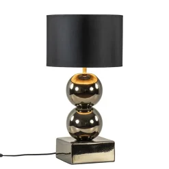 Gouden tafellamp bollen met zwart/gouden kap>Straluma Outlet