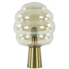 Gouden tafellamp Misty met amber glazen kap L&L>Straluma Sale