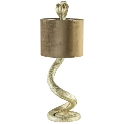 Gouden tafellamp Snake met velours kap>Straluma Best