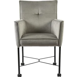 Grijs/beige eetkamerstoel met wieltjes gr 2>Straluma Hot