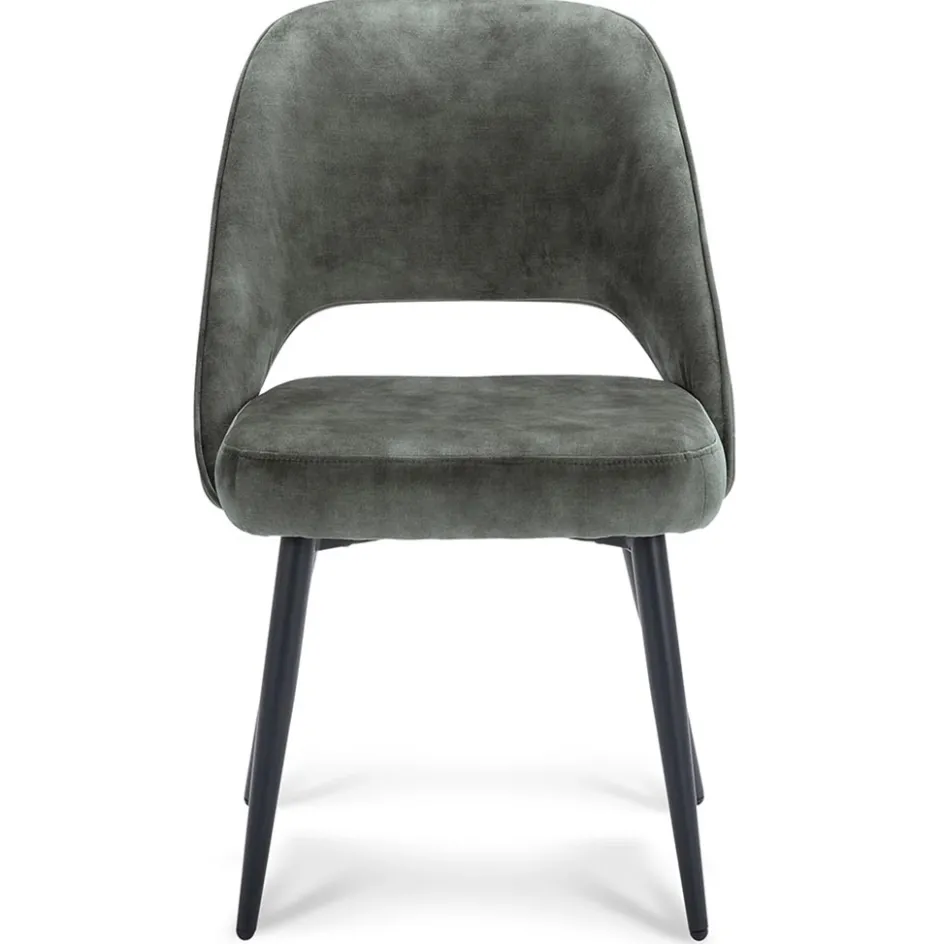 Grijs/groene eetkamerstoel met zwarte pootjes>Straluma Sale