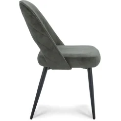 Grijs/groene eetkamerstoel met zwarte pootjes><noscript><img width=