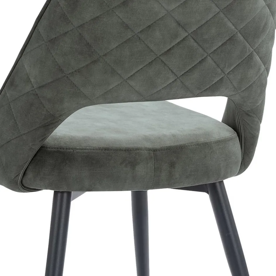 Grijs/groene eetkamerstoel met zwarte pootjes>Straluma Sale