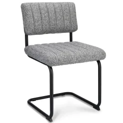 Grijze eetkamerstoel met zwart frame>Straluma New