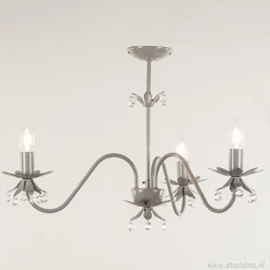 Grijze kroonluchter met bloem/kristal>Straluma Clearance